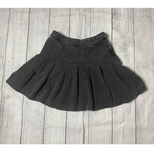 DIVIDED by H&M Black Acid Wash Pleated Denim Mini Skirt Women 6 GUC